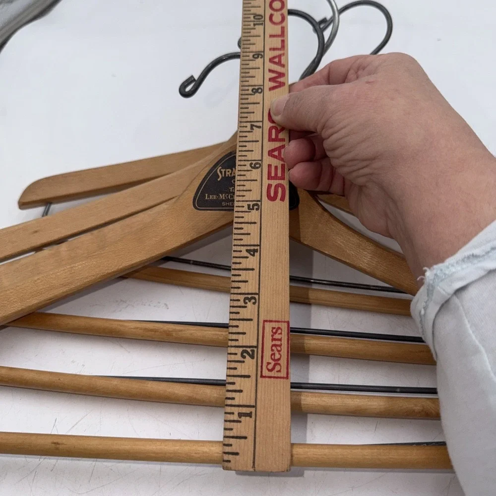Lot 4 Wooden Suit Hangers & Pants Vintage Natural Wood Shelbyville KY Strathmore